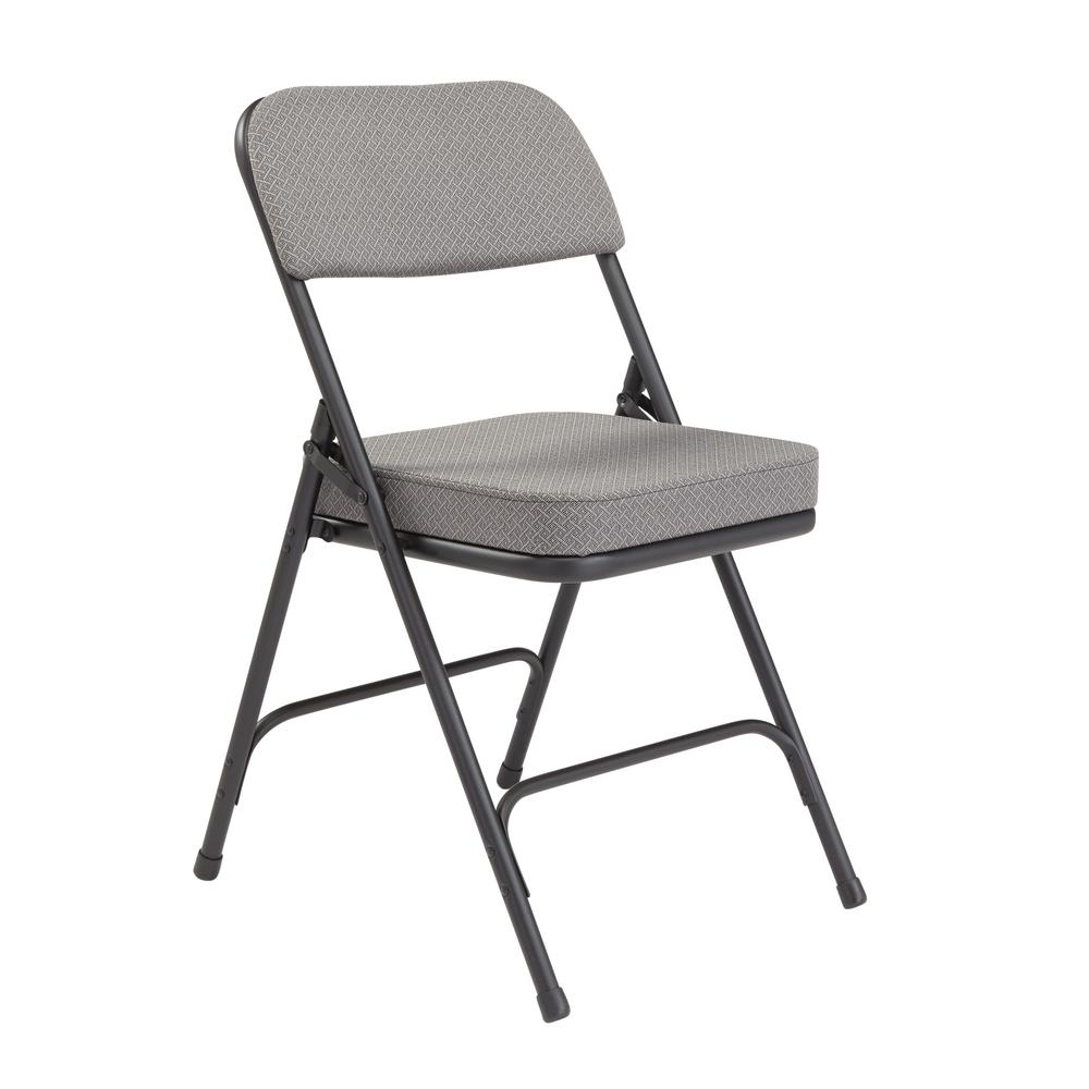 National Public Seating Charcoal Fabric Padded Seat Folding Chair (Set