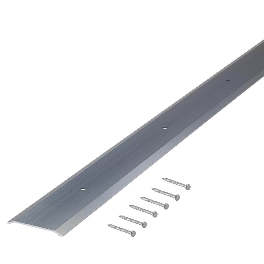 x 1-3//4 W x M-D Building Products 49010 M-D Premium Flat Saddle Threshold Satin Nickel 36 in L X 1-3//4 in W X 1//8 in H Aluminum