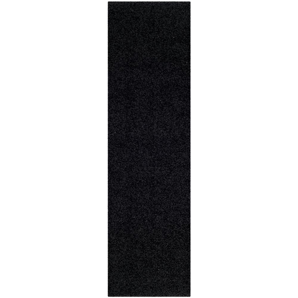 Safavieh Athens Shag Black 2 Ft X 8 Ft Runner Rug Sga119k 28 The Home Depot