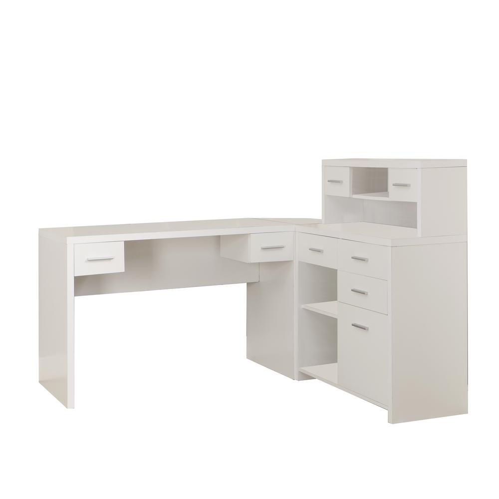 Monarch Specialties 2 Piece White Office Suite I 7028 The Home Depot