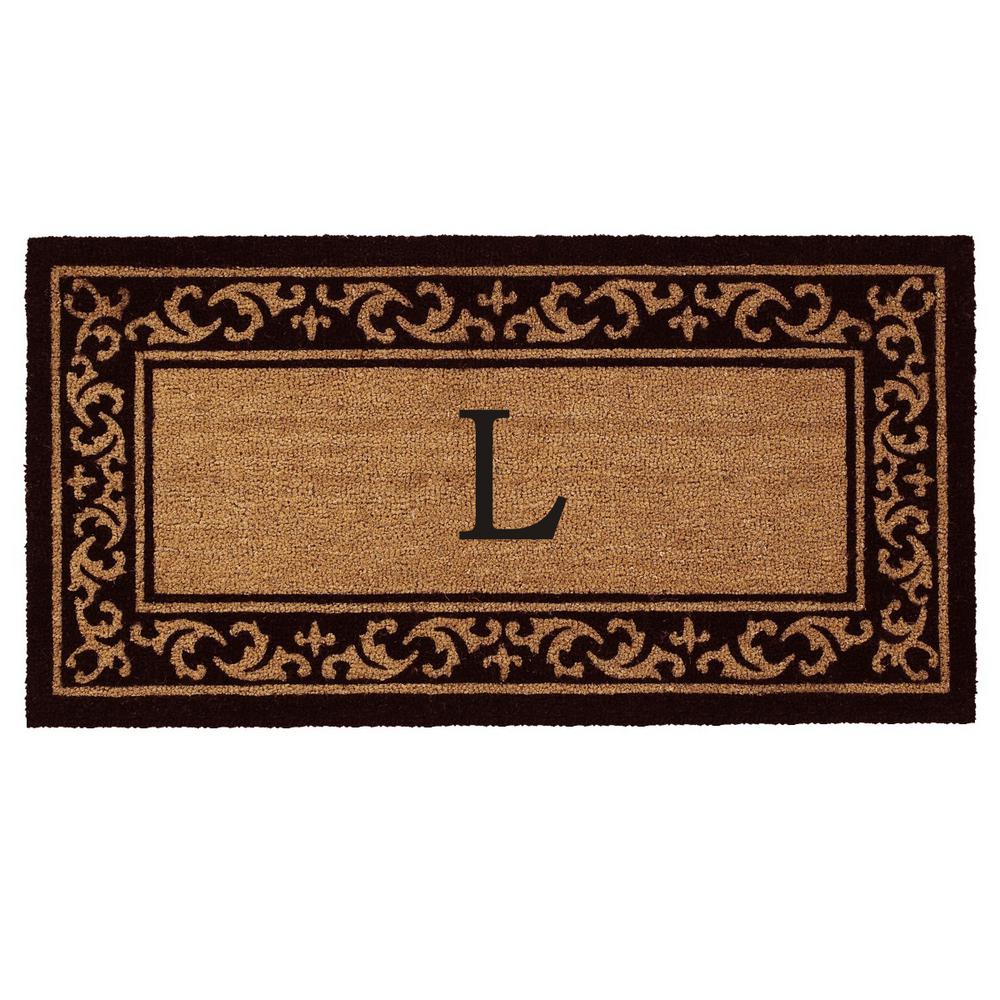 Home & More Chateaux Monogram Door Mat 24 in. x 36 in. (Letter L