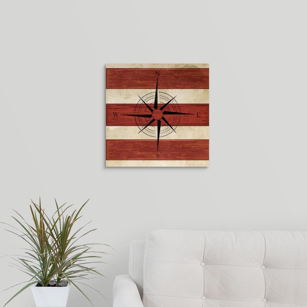Greatbigcanvas 16 In X 16 In Compass By Pi Studio Canvas Wall Art 2441565 24 16x16 The Home Depot