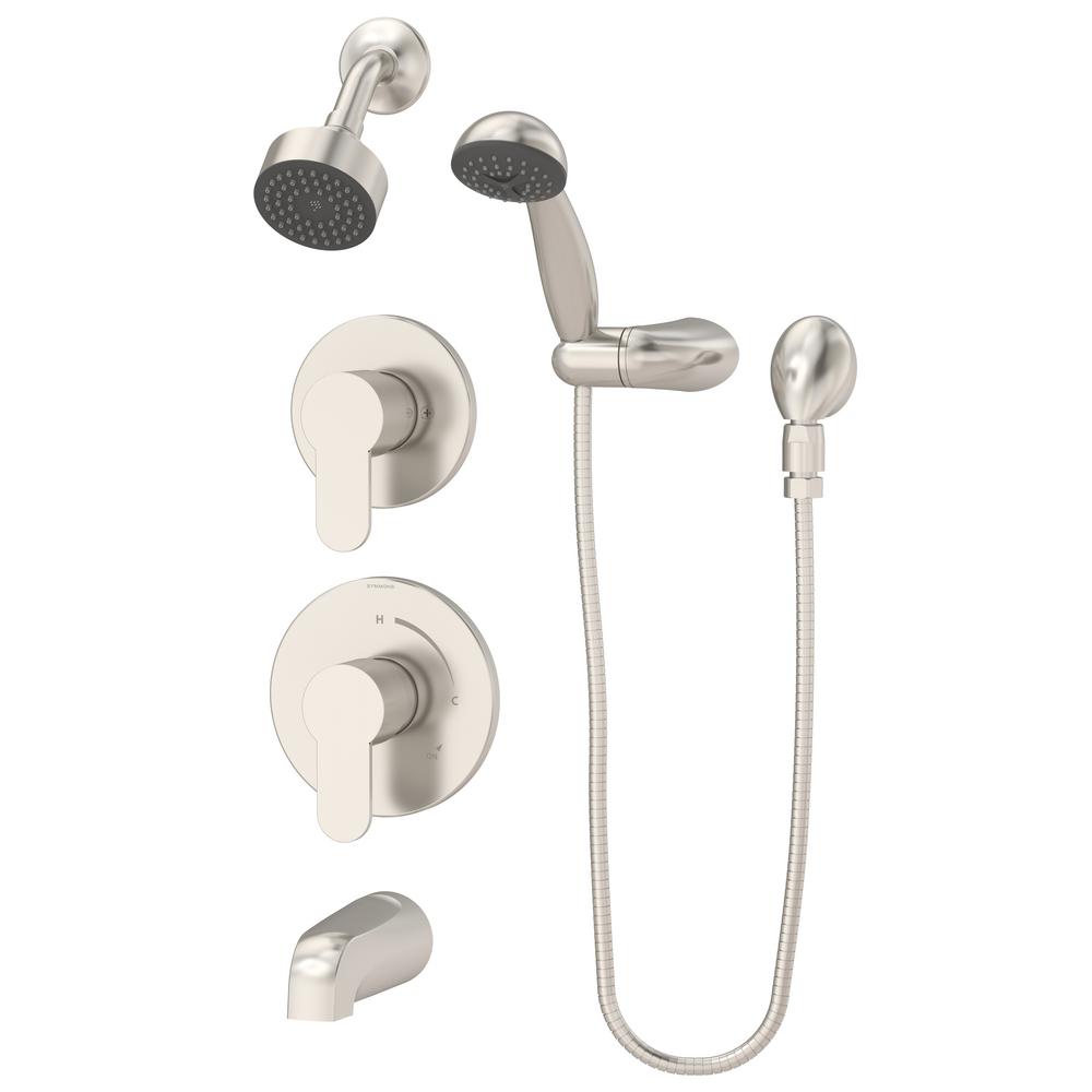 Symmons Identity 2 Handle 1 Spray Tub And Shower Faucet With Hand