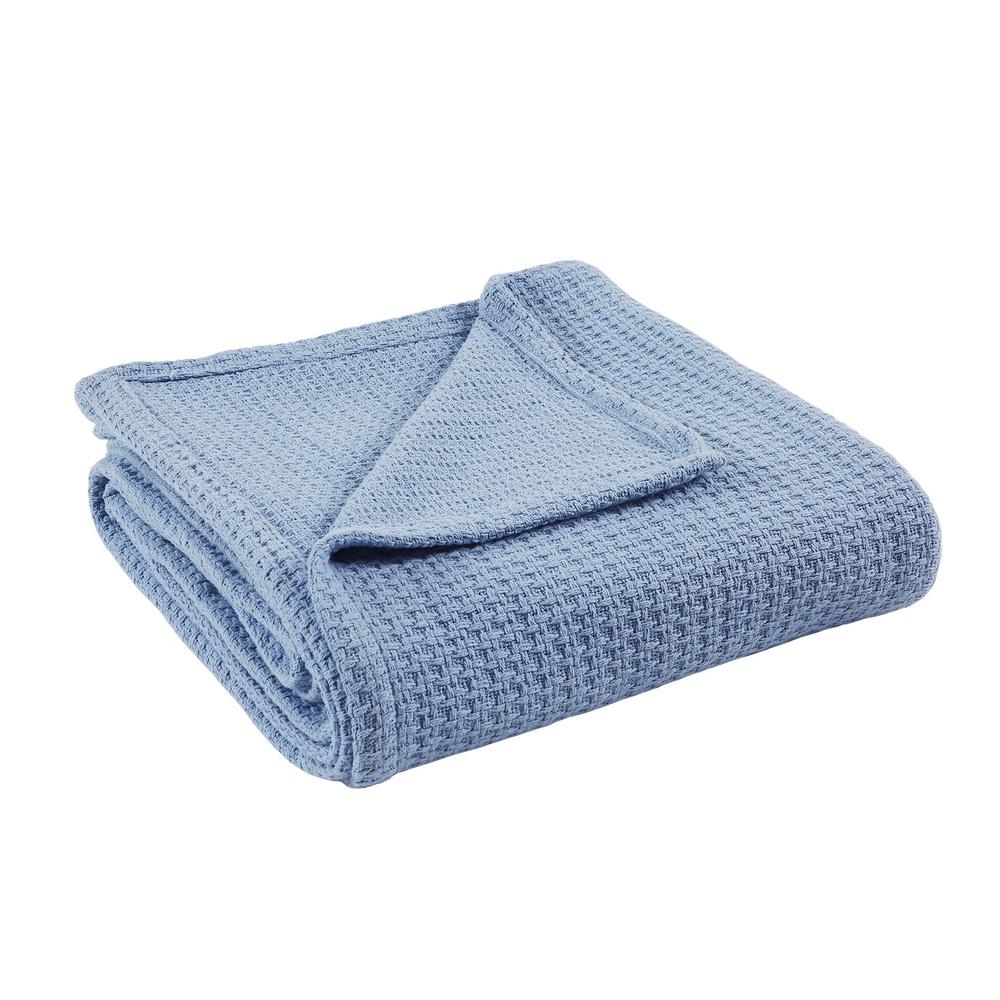 MODERN THREADS Dusty Blue 100 Cotton Thermal Twin Twin XL Blanket 5THRBLKG BLU TN The Home Depot