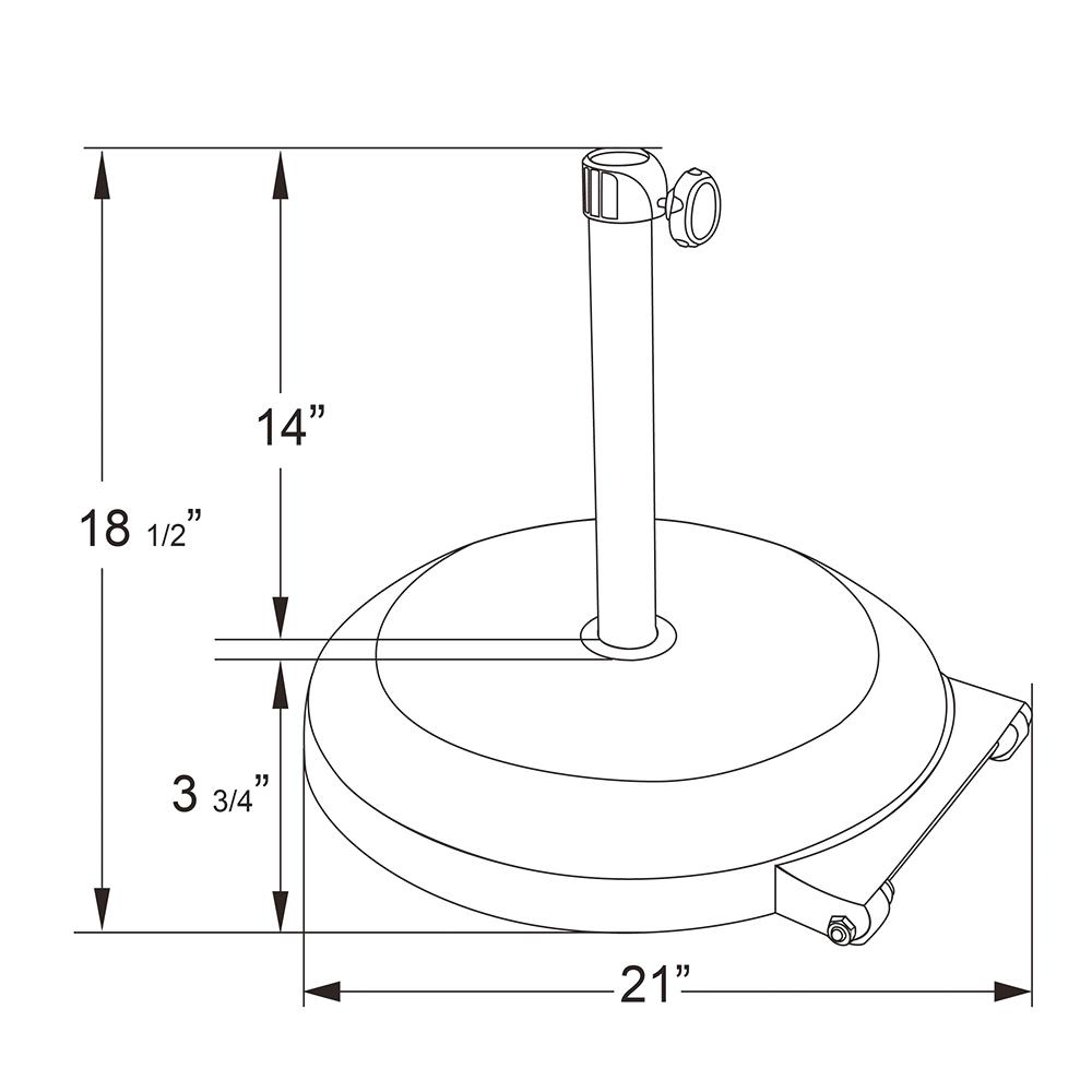 California Umbrella 75 Lb Patio Umbrella Base With Wheels In Black Cfmt172 Black The Home Depot