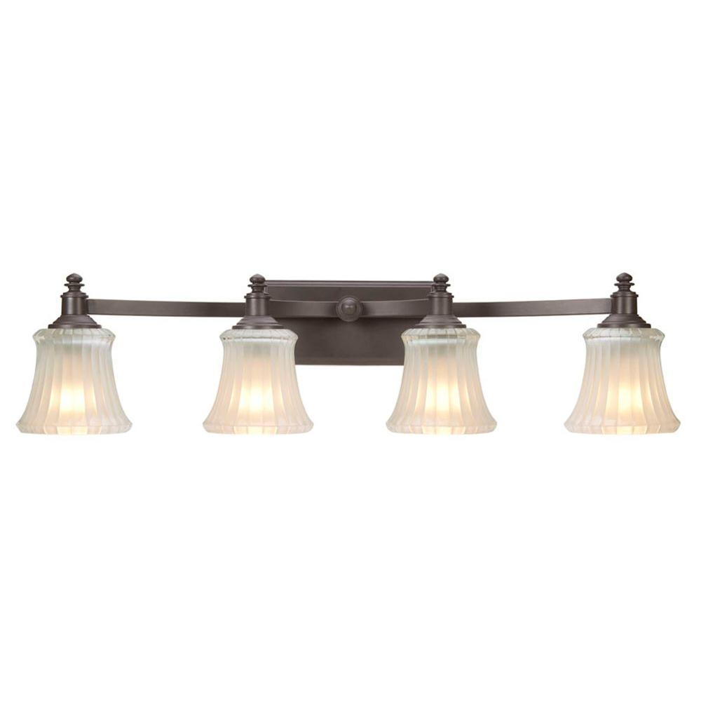 Hampton Bay Kenning 4 Light Dutch Bronze Bath Sconce 15264 The