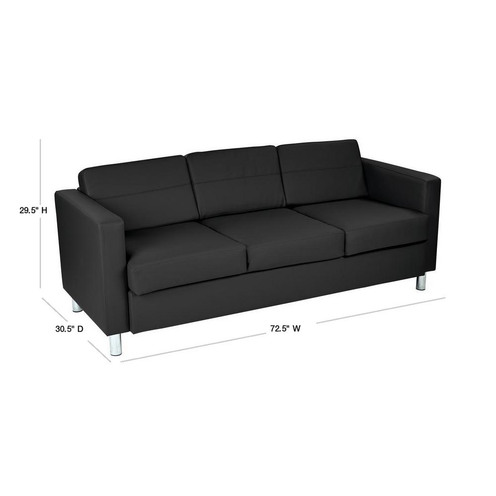 Osp Home Furnishings Pacific 72 5 In Black Faux Leather 3 Seater Lawson Sofa With Removable Cushions Pac53 R107 The Depot - How To Clean Black Faux Leather Sofa Osp Home Furnishings Pacific 72 5 In Black Faux Leather 3 Seater Lawson Sofa With Removable Cushions Pac53 R107 The Depot - How To Clean Black Faux Leather Sofa
