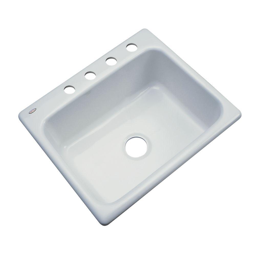 Thermocast Inverness DropIn Acrylic 25 in. 4Hole Single Bowl Kitchen