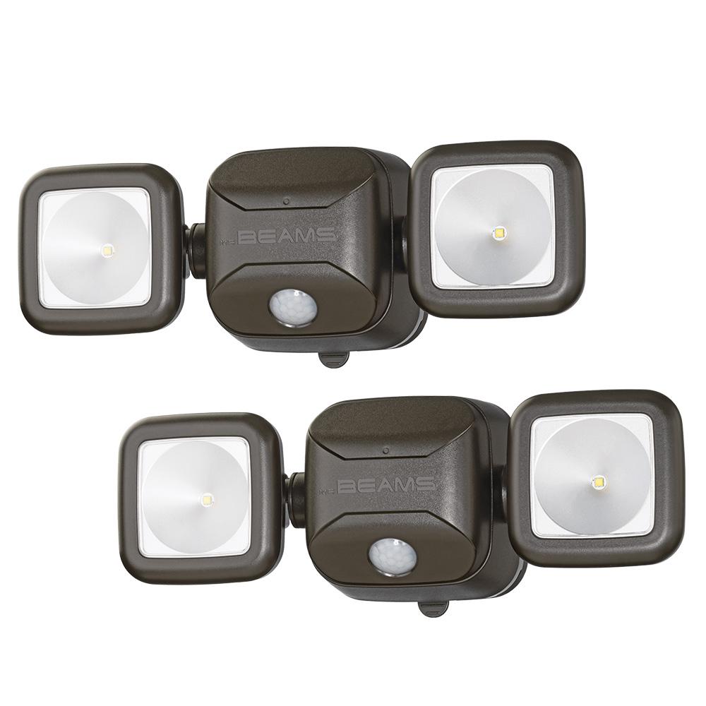 Battery Outdoor Security Lighting The Home Depot Wireless 140 Degree Bronze Motion Sensing Outdoor Integrated Led Security Flood Light
