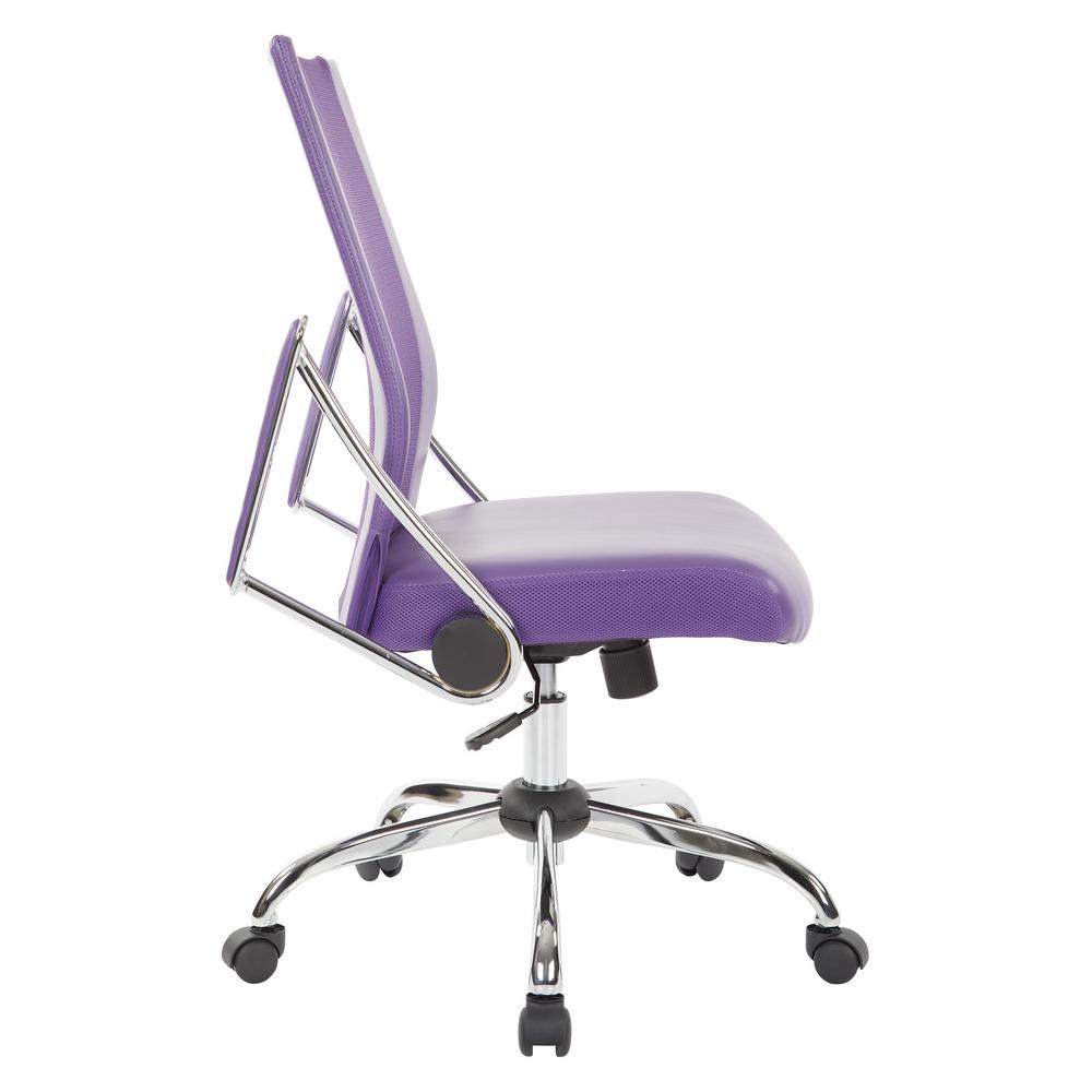 Osp Home Furnishings Bridgeway Purple Woven Mesh Office Chair And