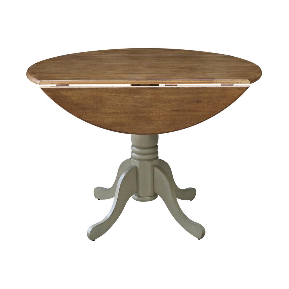International Concepts Hickory Stone 42 In Round Dual Drop Leaf Pedestal Table T41 42dp The Home Depot