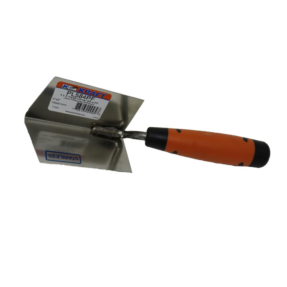 Kraft Tool Co. 4 inch x 2 inch Stainless Steel Inside Corner Trowel with Proform... by Kraft Tool Co.