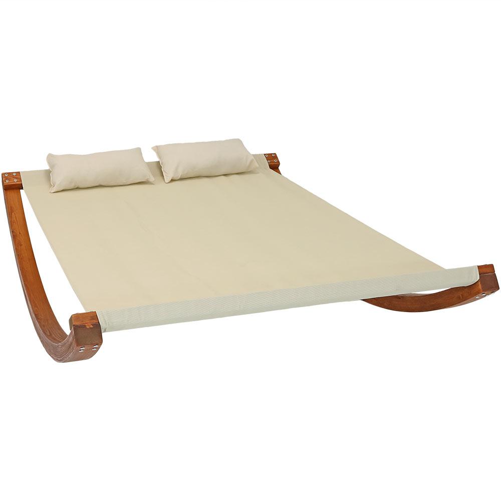 Sunnydaze Decor 2 Person Natural Wood Outdoor Chaise Lounge Wsn 637 Sunnydaze Decor 2 Person Natural Wood Outdoor Chaise Lounge