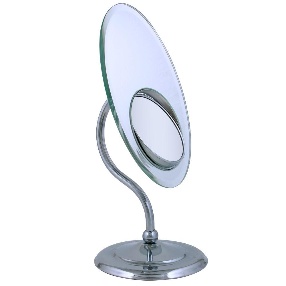 Tri View Bathroom Mirrors Bath The Home Depot Tri Optics Oval Vanity Makeup Mirror In Chrome