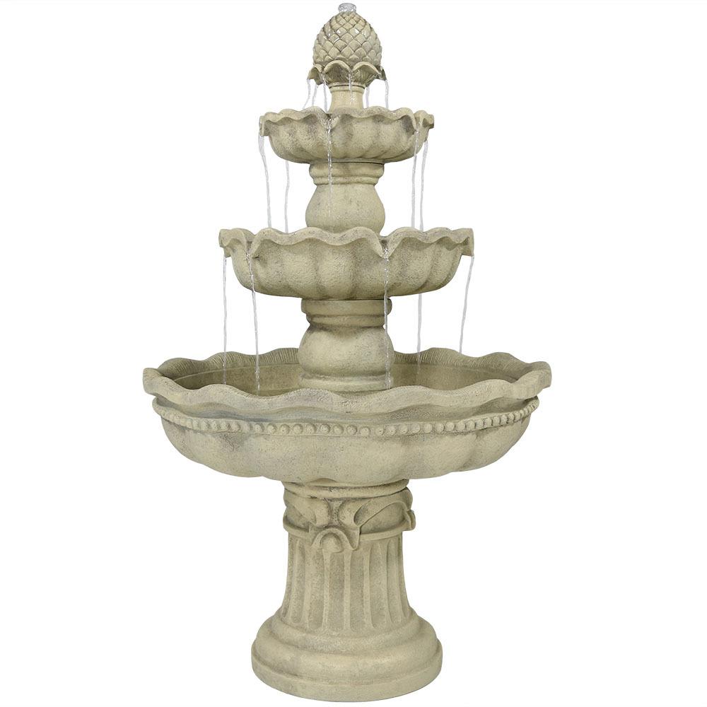 Sunnydaze Decor 51 In 3 Tier Pineapple Outdoor Garden Patio Water Fountain White Fc 73903 The Home Depot - Outdoor Garden Fountains Home Depot Sunnydaze Decor 51 In 3 Tier Pineapple Outdoor Garden Patio Water Fountain White Fc 73903 The Home Depot - Outdoor Garden Fountains Home Depot