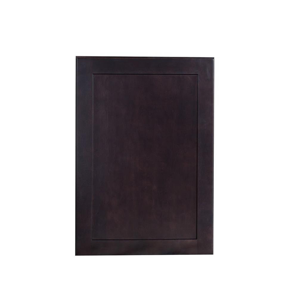 Bremen Ready To Assemble 18x42x12 In Shaker Wall Cabinet With 1 Door And 3 Adjustable Shelves Espresso