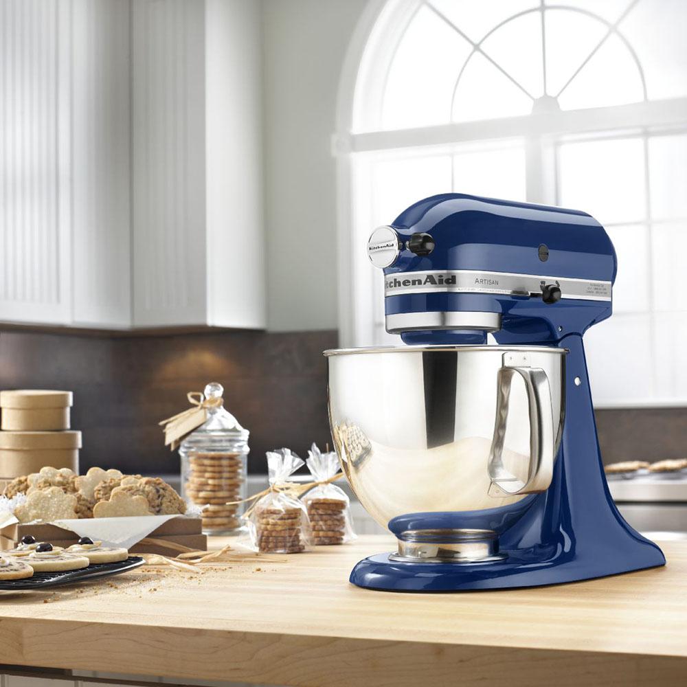 KitchenAid Artisan 5 Qt. 10Speed Blue Willow Stand Mixer with Flat