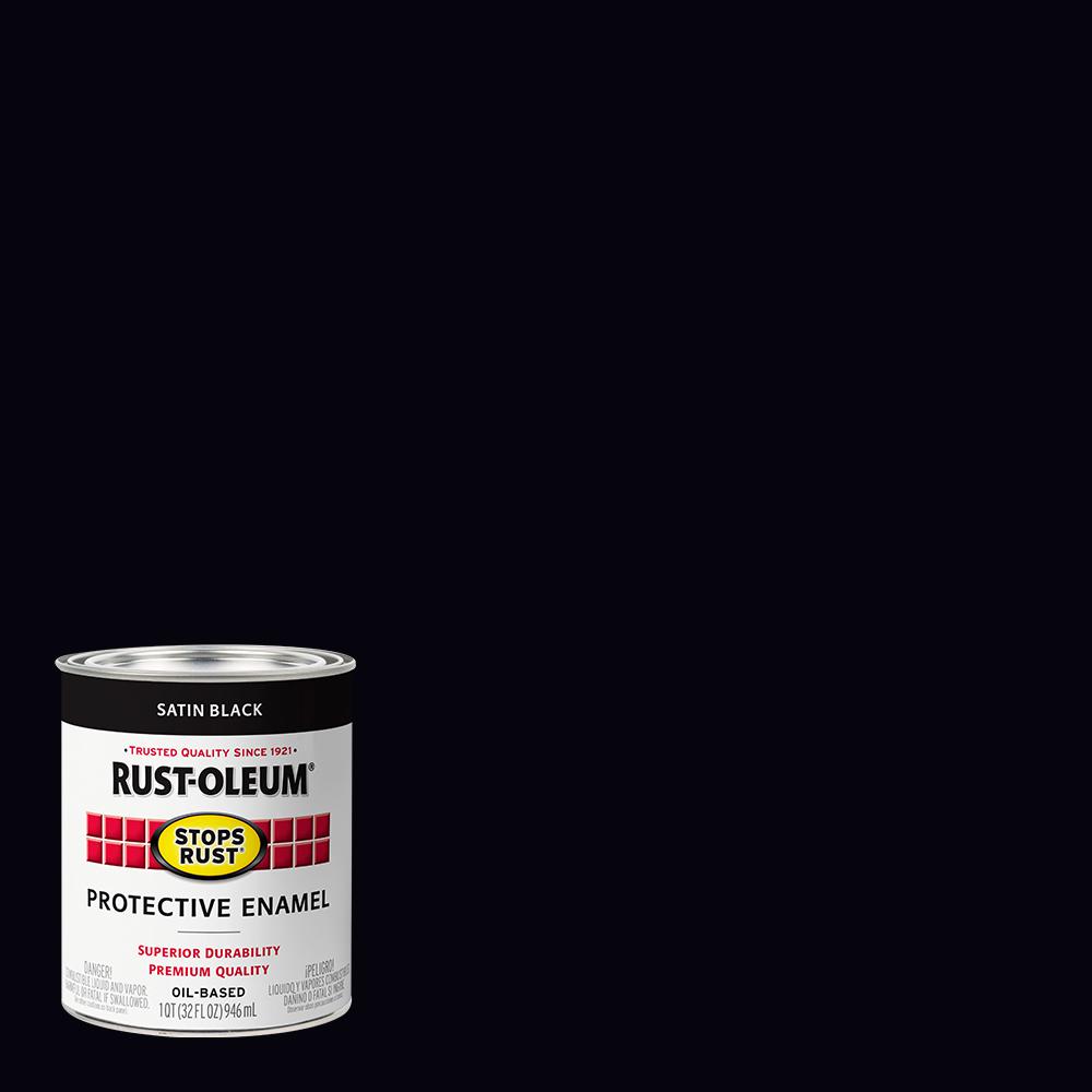 Rust Oleum Stops Rust 1 Qt Low VOC Protective Enamel Satin Black 