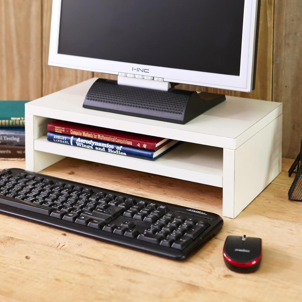 Way Basics Zboard Eco White 2 Shelf Computer Monitor Stand Wb White 2 Shelf Computer Monitor Stand