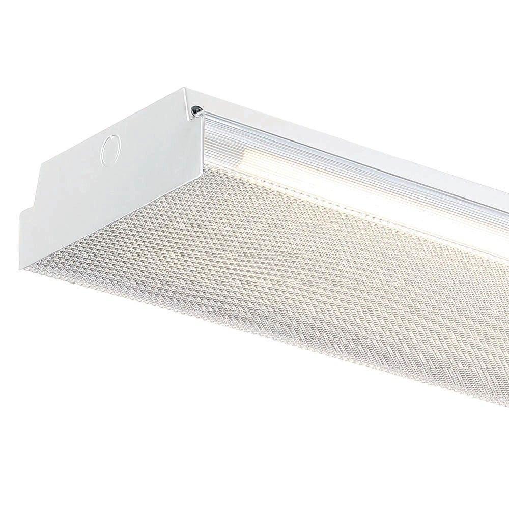 Envirolite 4 Ft X 9 In W White Led Flushmount Mv Wraparound Light W White Led Flushmount Mv Wraparound Light With