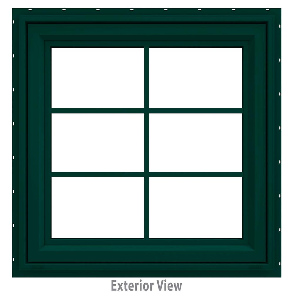 JELD WEN 295 In X 355 In V 4500 Series Green Painted Vinyl