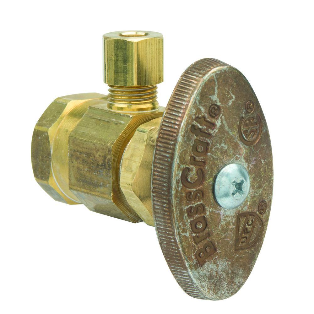 Brasscraft 12 In Fip Inlet X 14 In Od Compression Outlet Brass Multi Turn Angle Valve 5 6788