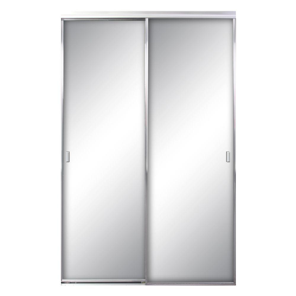 Contractors Wardrobe 96 In X 81 Asprey Bright Clear Mirror Asprey Bright Clear Mirror Aluminum Framed Interior Sliding Door Asy 9681bcn2x The Home Depot