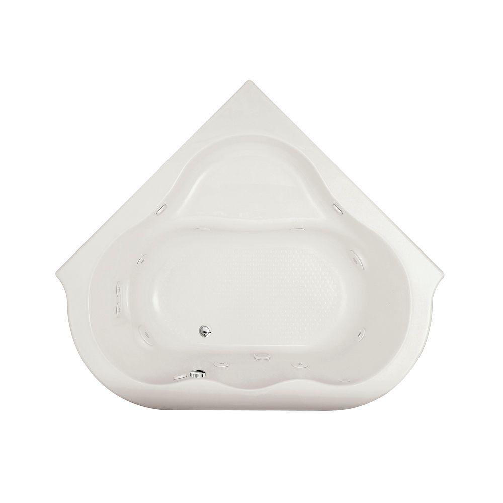 American Standard Evolution 77 In X 65 In Corner Everclean Whirlpool Tub With Center Drain In White