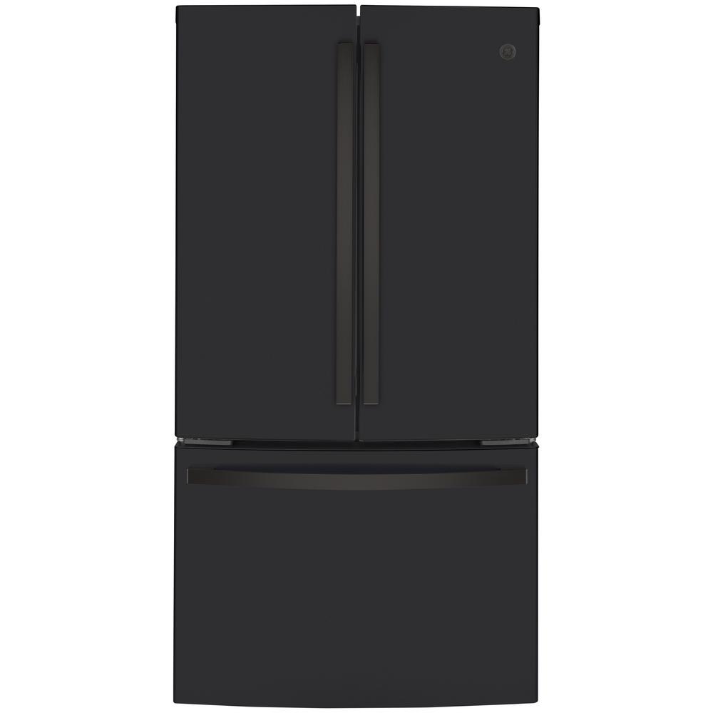 GE 23.1 cu. ft. French Door Refrigerator in Fingerprint Resistant Black Slate, Counter Depth and ENERGY STAR, GWE23GENDS