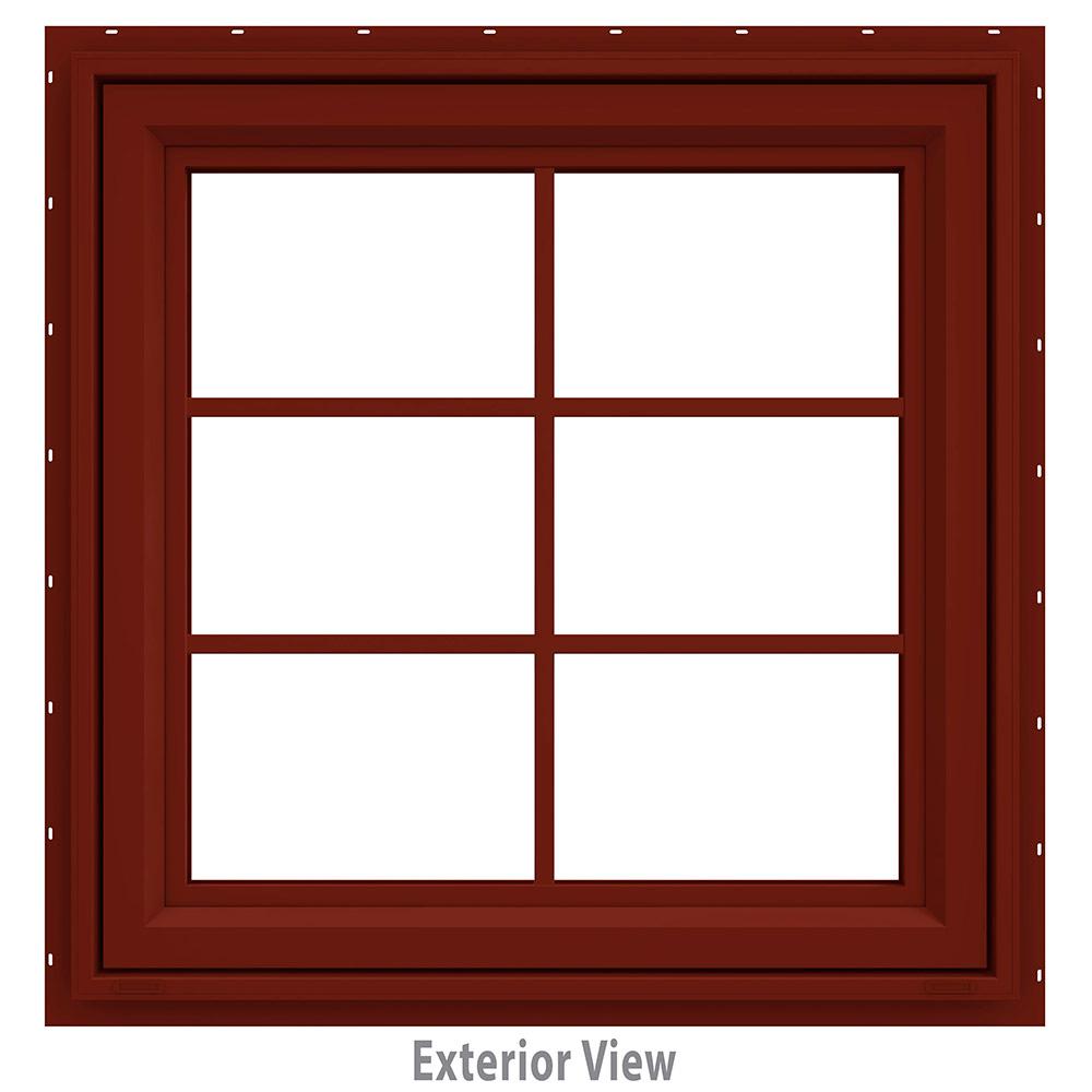 JELD WEN 295 In X 355 In V 4500 Series Red Painted Vinyl Awning