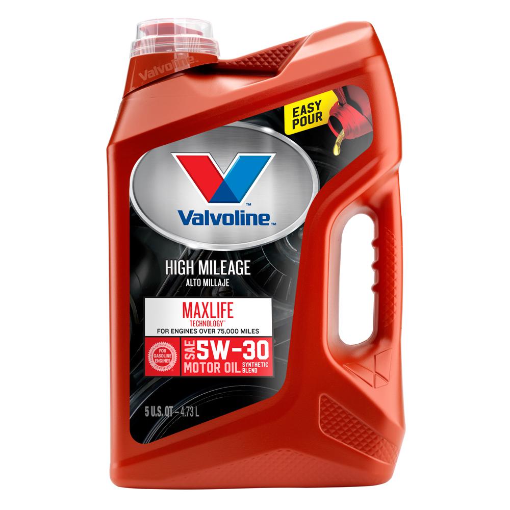 Valvoline 5 Qt 5w 30 High Mileage With Maxlife Technology Motor Oil 881163 The Home Depot