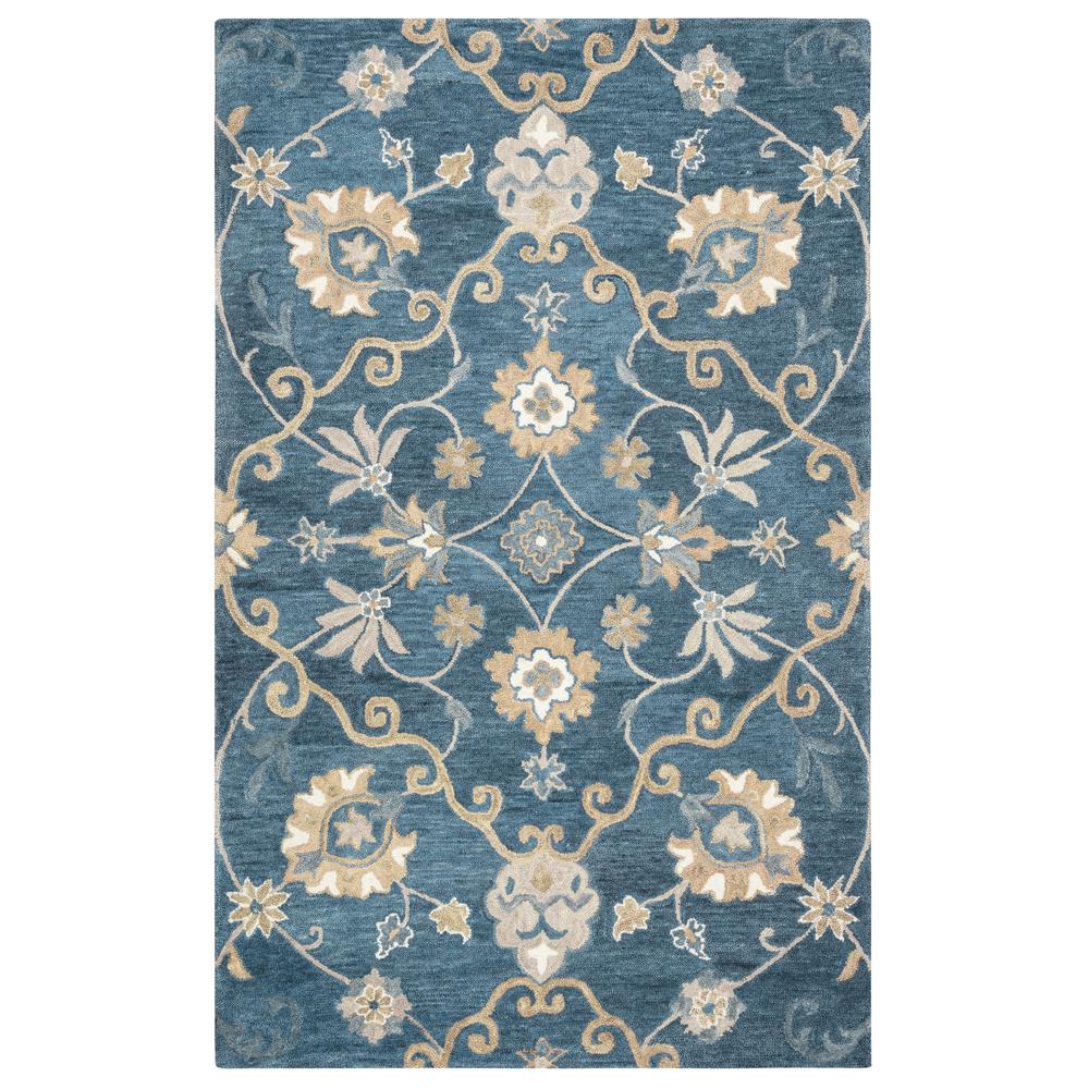 nuLOOM Floral Magen Blue 9 ft. x 12 ft. Area RugRZIN01A9012 The