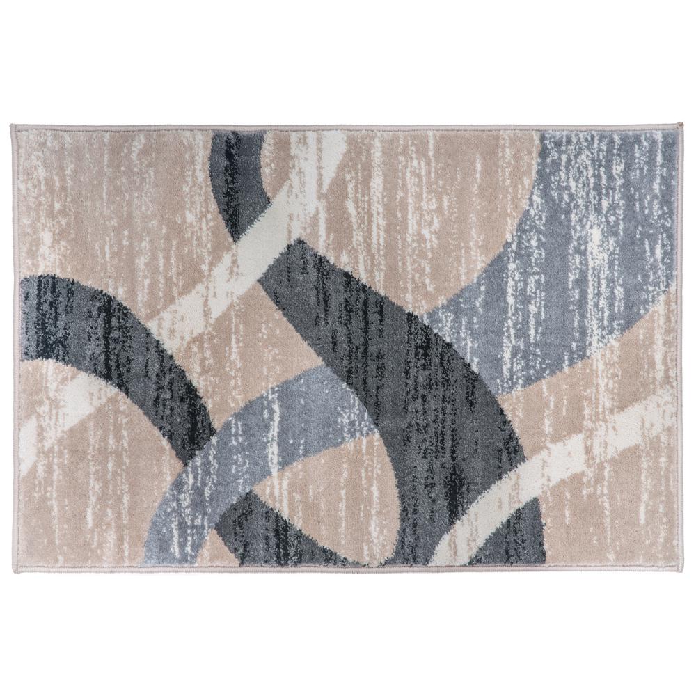 Contemporary Blue Circles 2x3 Area Rug Lines Carpet Actual Size 1 Blue Circles 2x3 Area Rug Lines Carpet