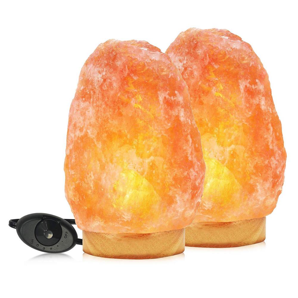 Himalayan Glow 9.25 in. 11-15 lbs. Himalayan Natural Crystal Salt Lamp (2-Pack)