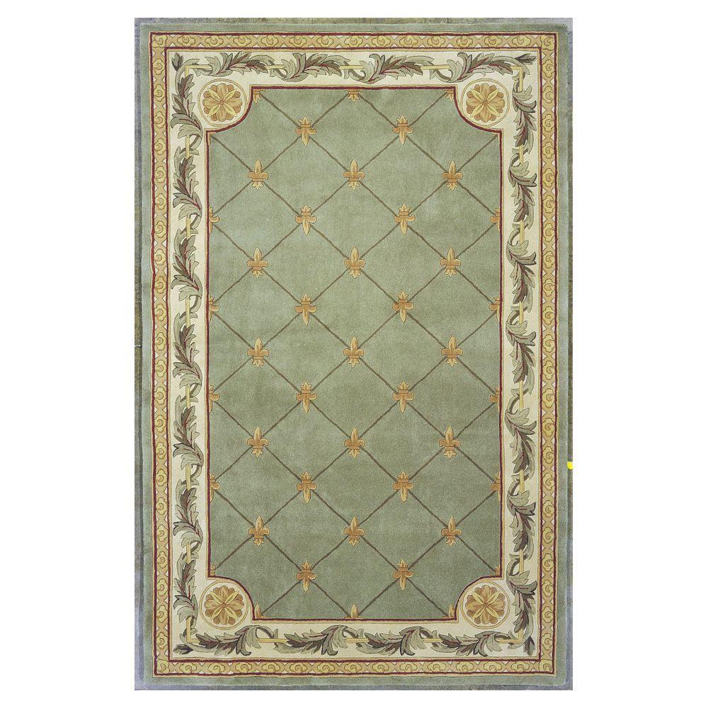 Kas Rugs Antique Fleur De Lis Sage 9 Ft X 12 Area Rug