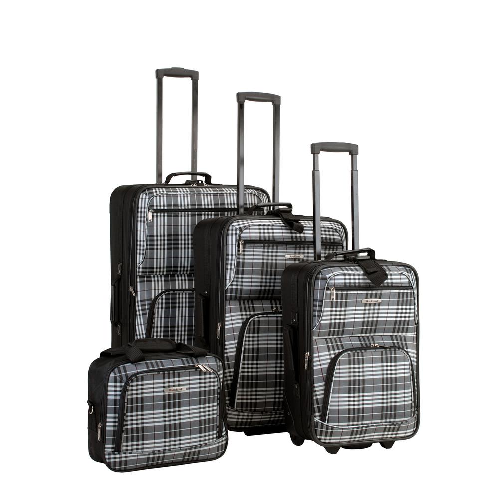 Rockland Beautiful Deluxe Expandable Luggage 4-Piece Softside Luggage Set, Blackcross was $239.0 now $88.43 (63.0% off)