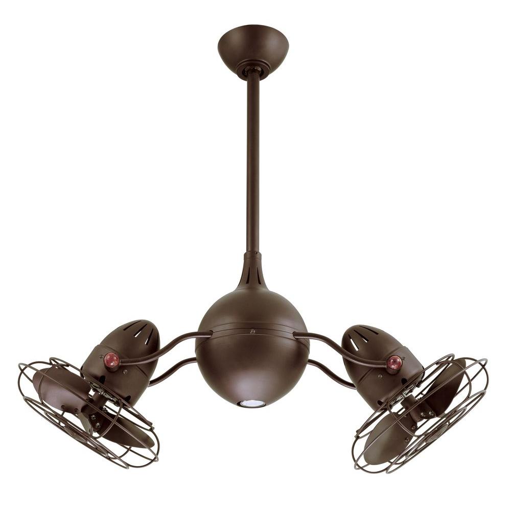 Gale Series 14 In Textured Bronze Indoor Halogen Double Headed Ceiling Fan