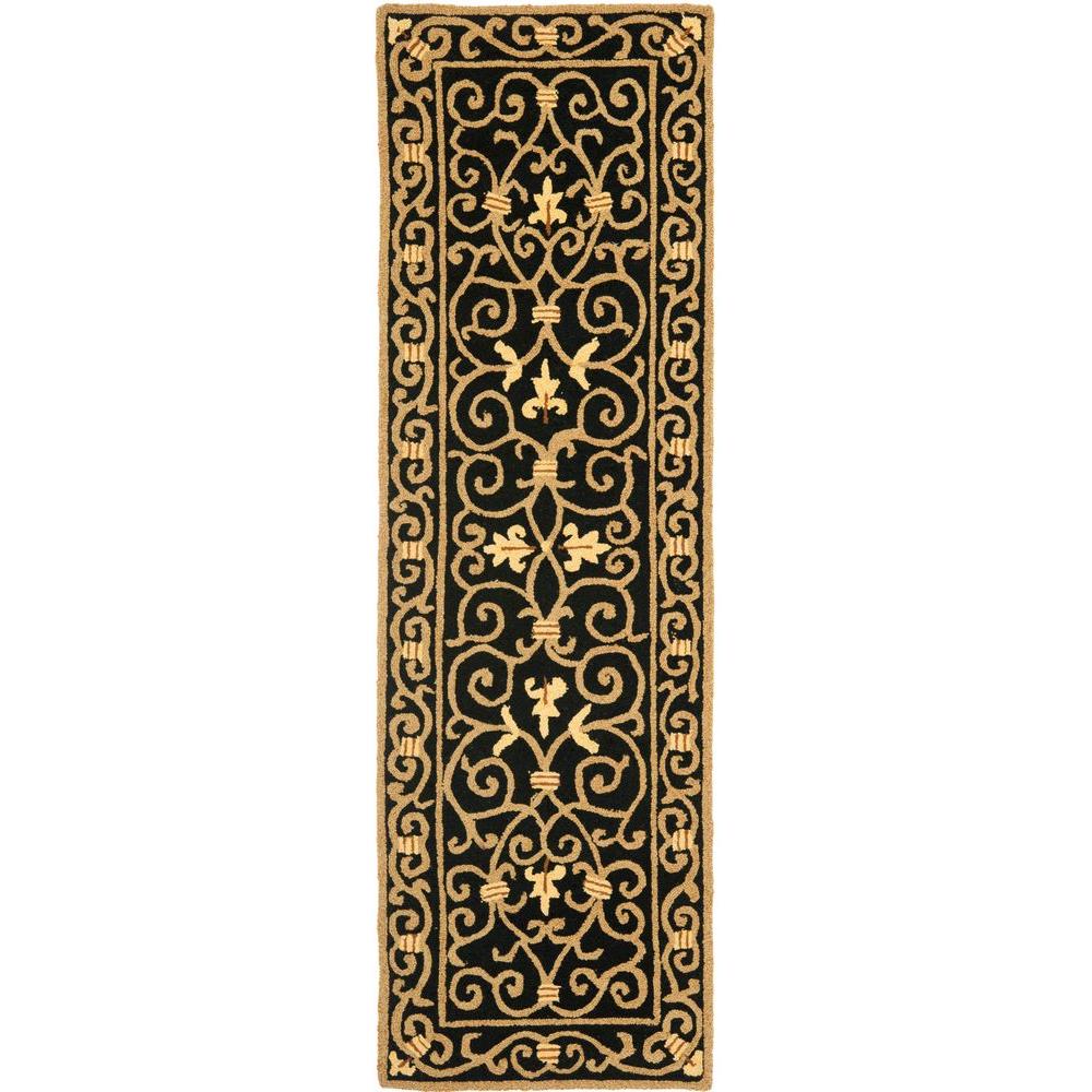 Safavieh Chelsea Black 2 ft. 6 in. x 8 ft. Rug RunnerHK11A28 The