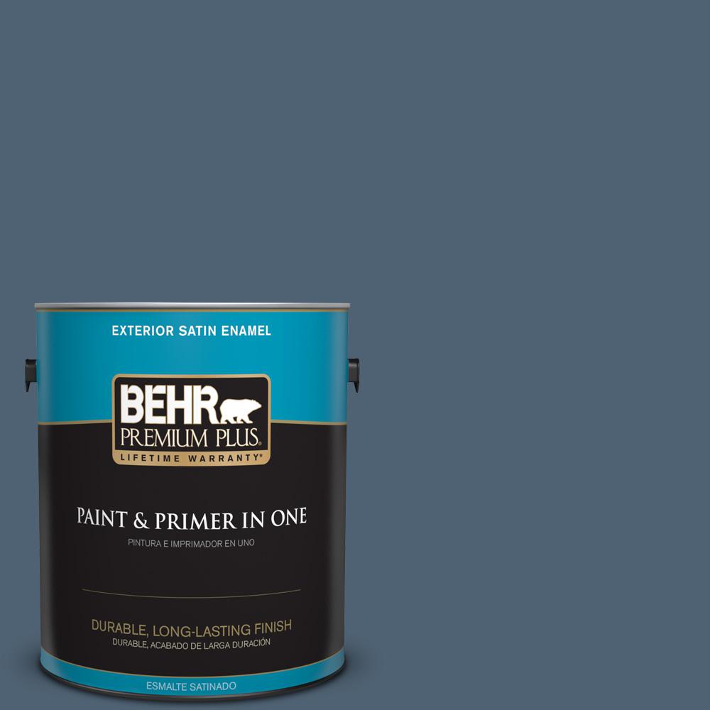 BEHR Premium Plus 1 gal. #T17-17 Midnight Show Satin Enamel ...