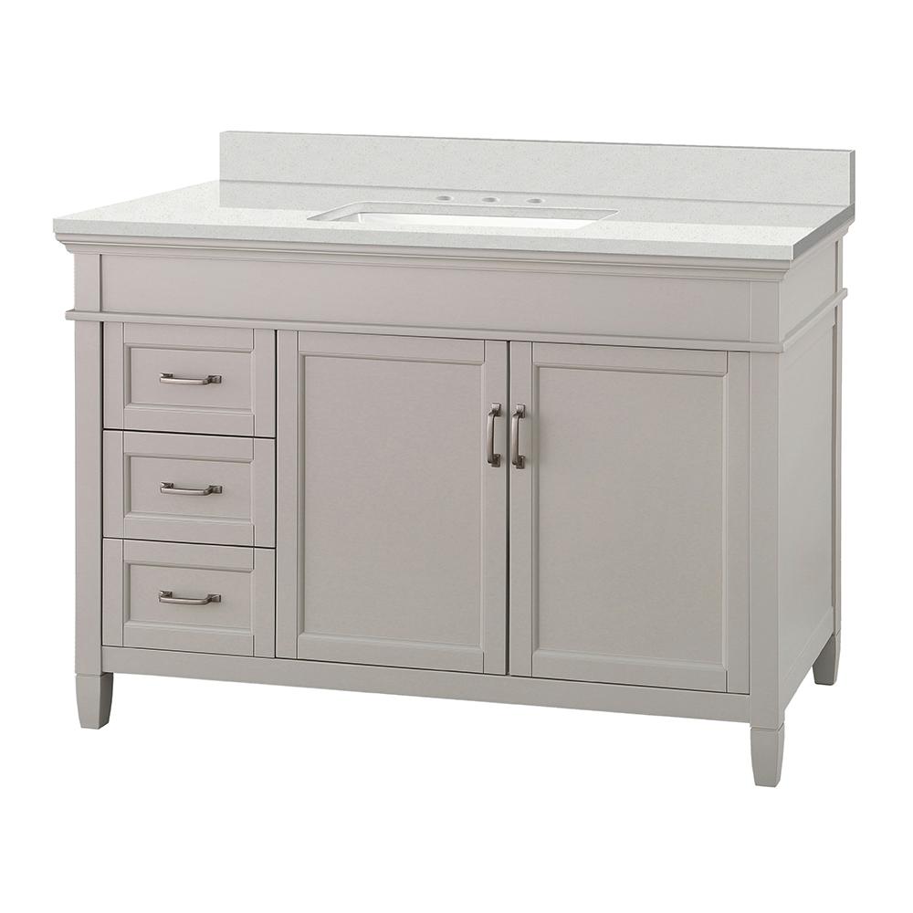 Foremost Ashburn 49 in. W x 22 in. D Vanity in Grey with Engineered Marble Vanity Top in
