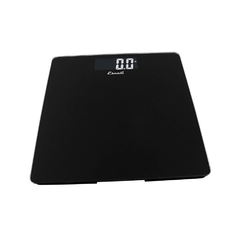 Escali Digital Glass Platform Bathroom Scale in Black-B200B - The Home ...