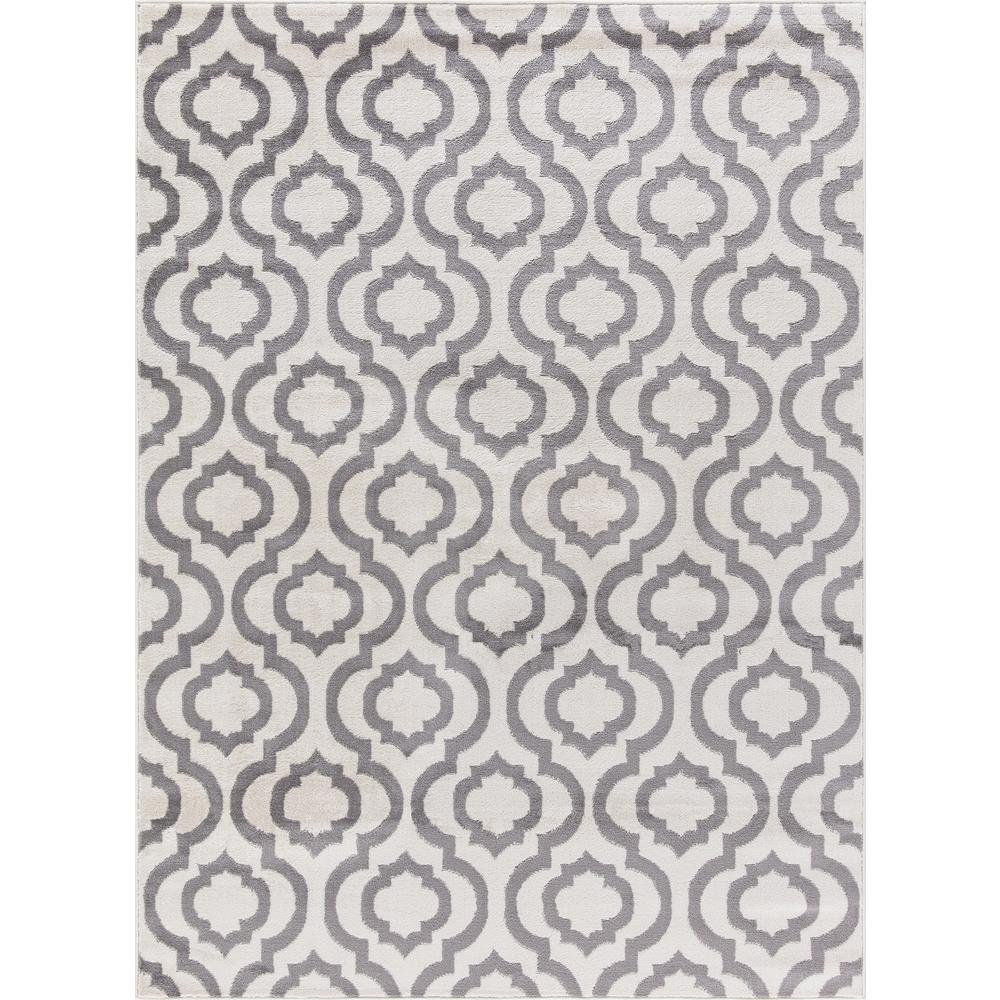 Ottomanson Contemporary Moroccan Trellis Gray 8 ft. x 10 ft. Area Rug