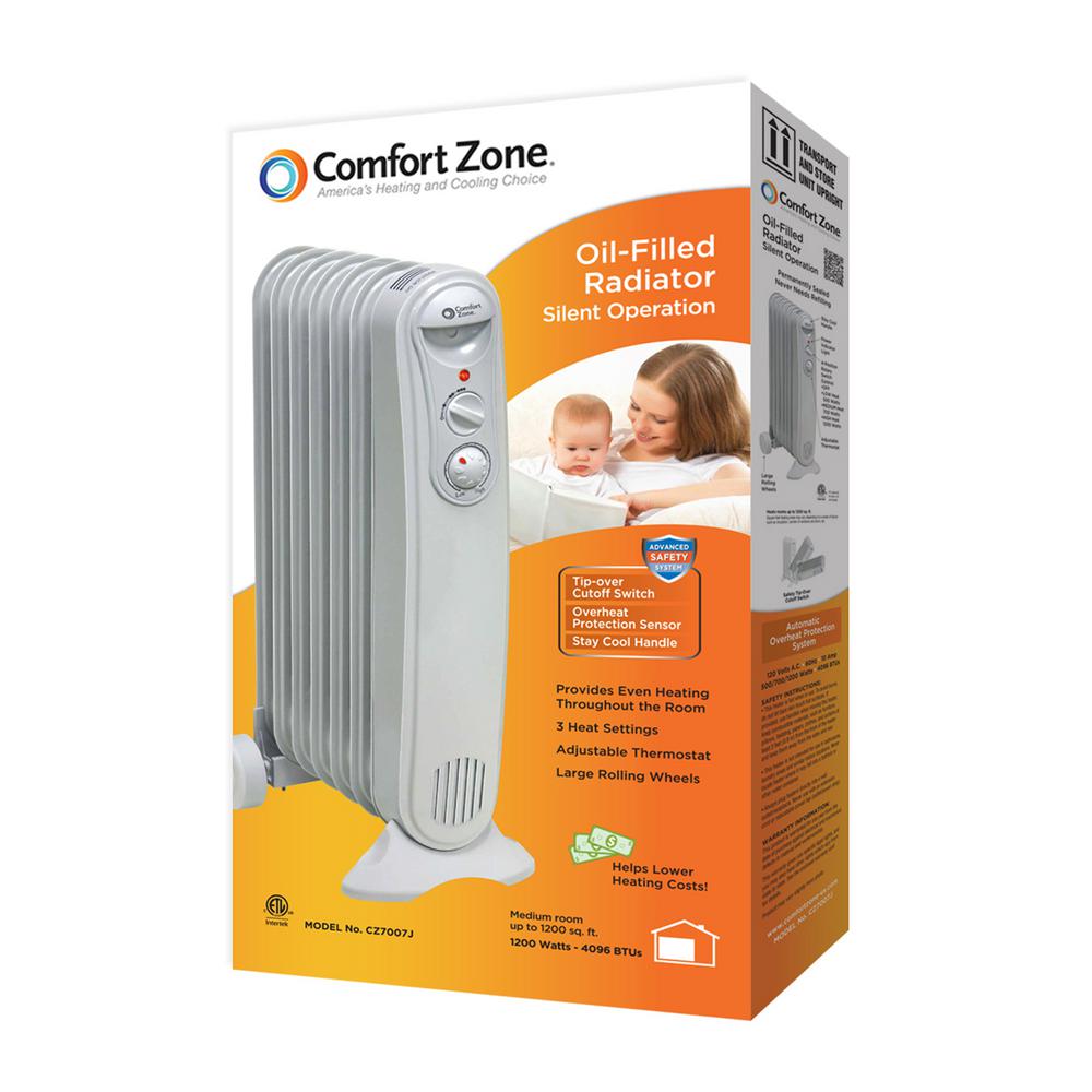 Comfort Zone 1 200 Watt Electric Oil Filled Radiant Portable