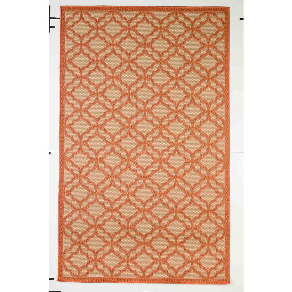 MSRUGS FW Collection Pothos Coral 8 ft. x 10 ft. Trellis Polypropylene