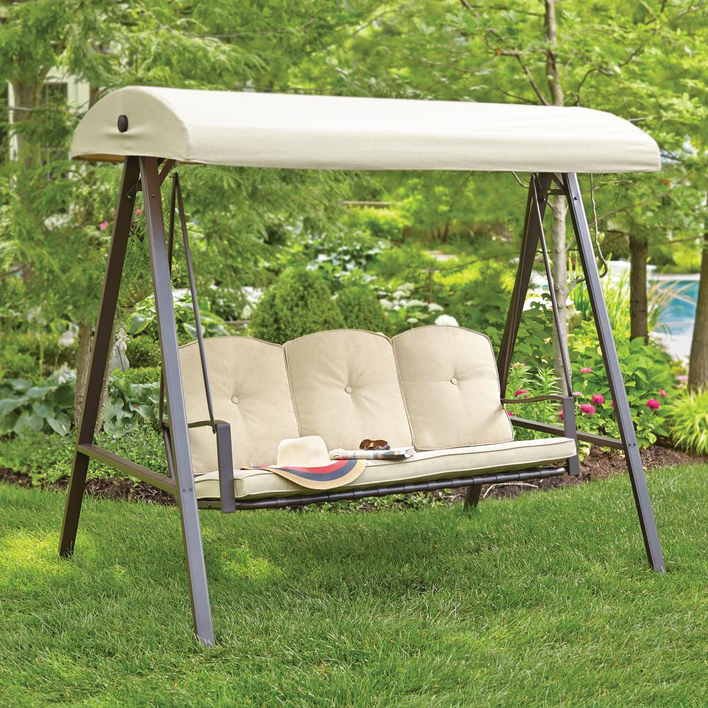 Cunningham 3 Person Metal Outdoor Swing With Canopy