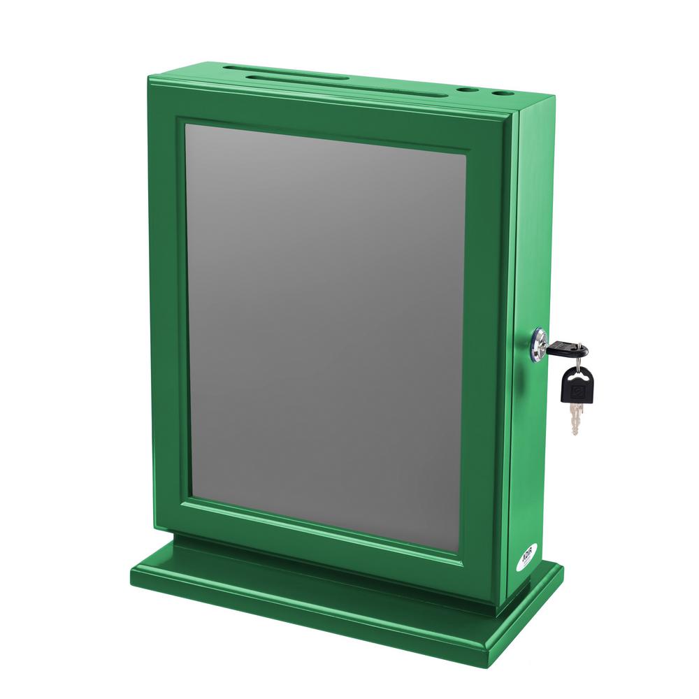 AdirOffice Customizable Wood Suggestion Box, Green632GRN The Home Depot