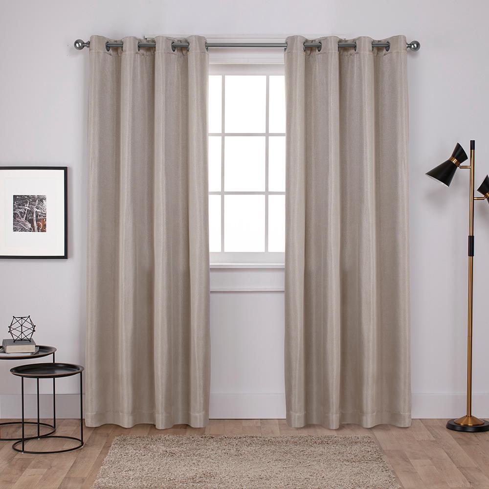 Vesta Natural Heavyweight Textured Linen Blackout Grommet Top Window ...