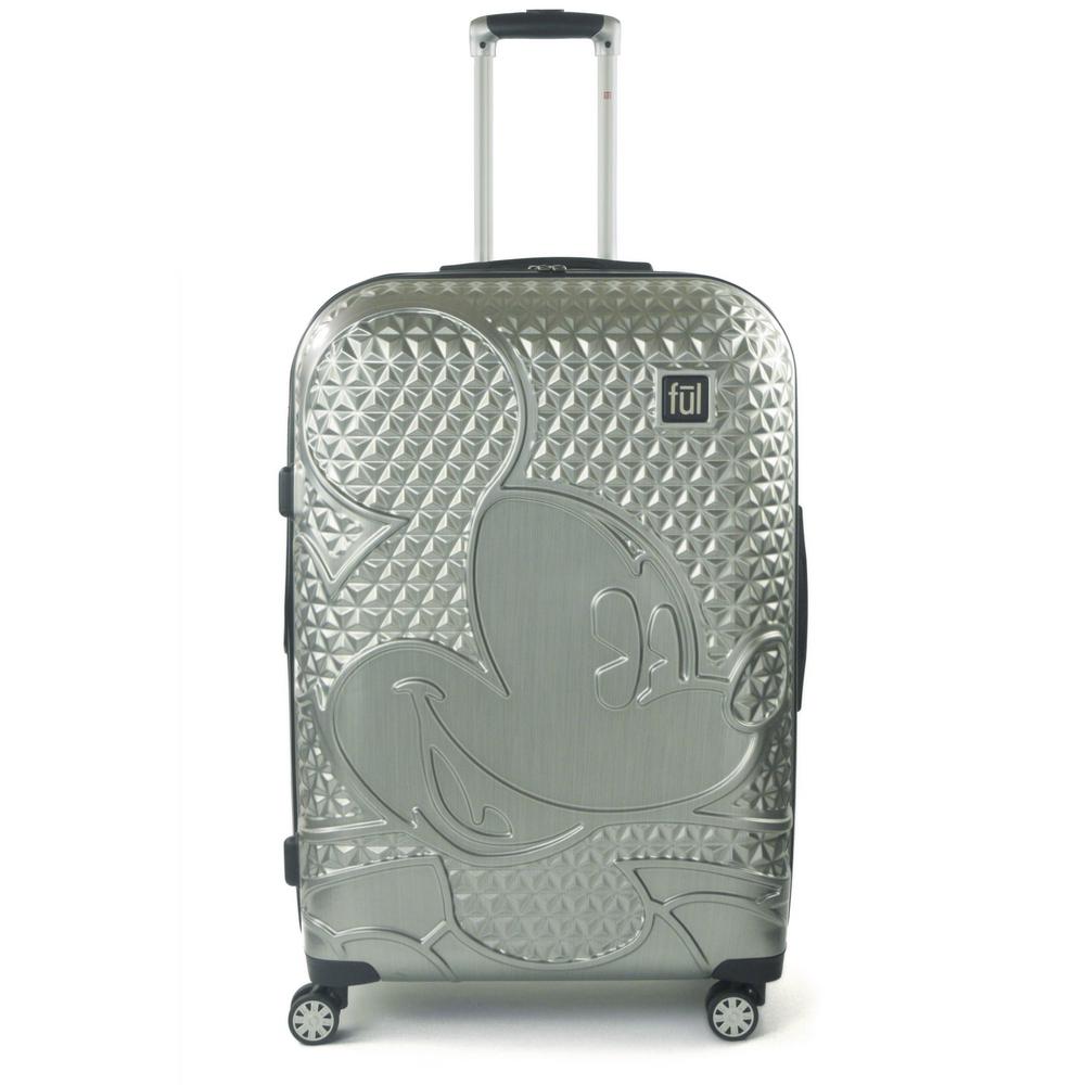 Ful Disney Textured Mickey Mouse 29 in. Silver Hard-Sided Rolling ...