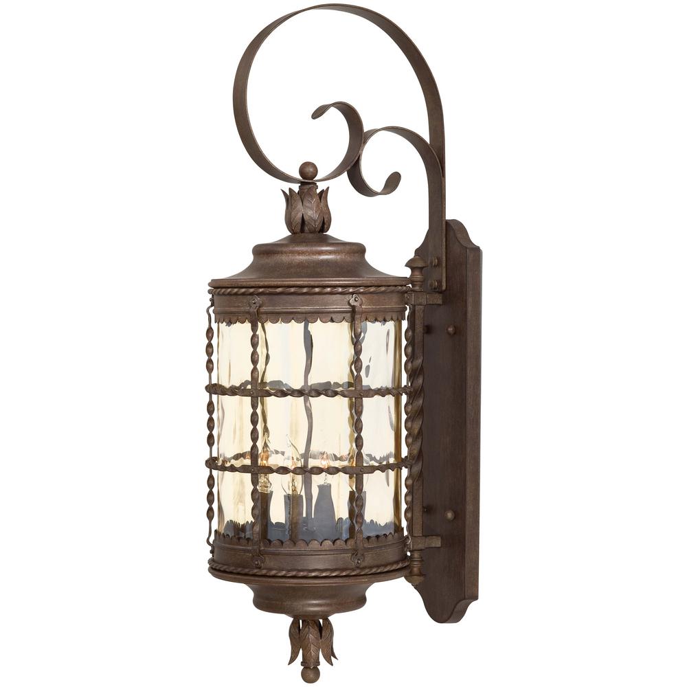The Great Outdoors By Minka Lavery Mallorca 4 Light Vintage Rust Powder Coat Outdoor Wall Lantern Sconce