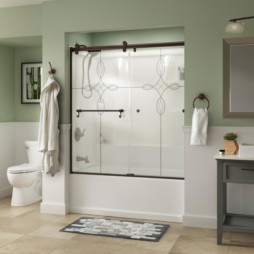 Delta Portman 60 in. x 583/4 in. SemiFrameless Contemporary Sliding
